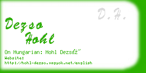 dezso hohl business card